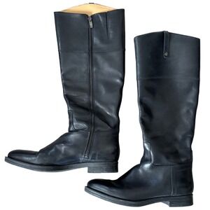 Enzo Angiolini Black Leather Eaellerby Riding Boots Sz 10 Equestrian Preppy